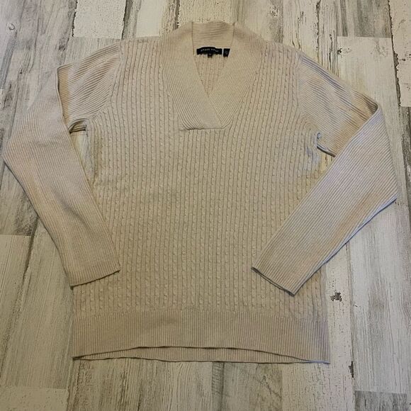 Jeanne Pierre Cream Sweater Medium - Picture 2 of 5